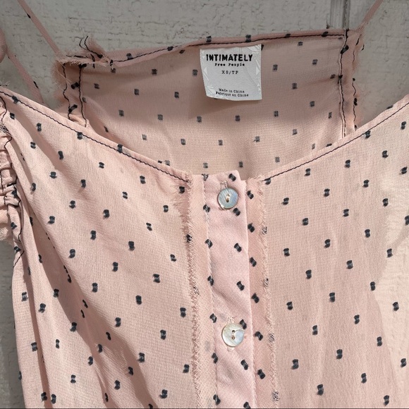 Free People Polka Dot Pink Ruffle Slip Dress - Picture 2 of 5